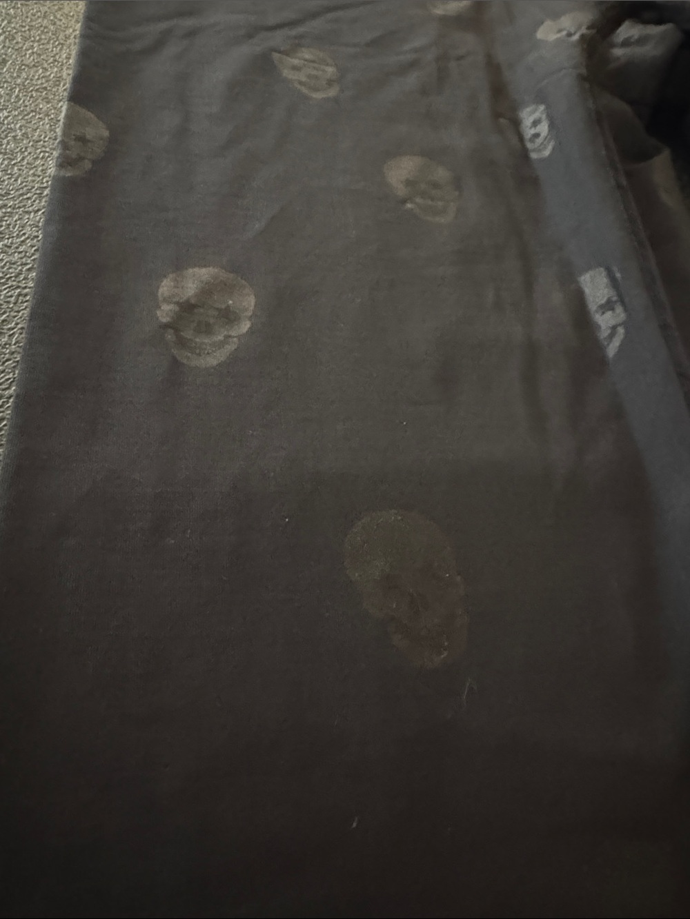 Terez Black Skull-Print Leggings sparkle skulls size Large - Picture 3 of 8